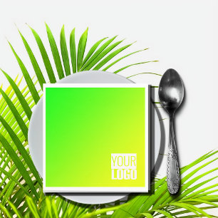 Serviette En Papier vert dégradé jaune ajouter le logo