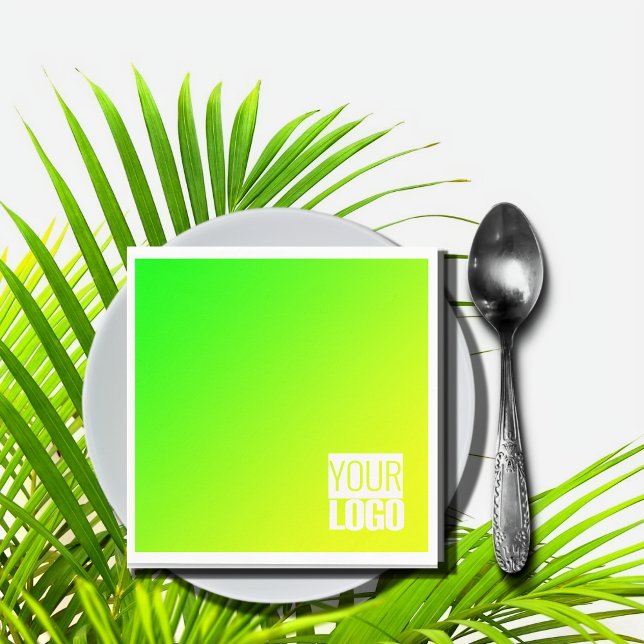 Serviette En Papier vert dégradé jaune ajouter le logo (Créateur téléchargé)