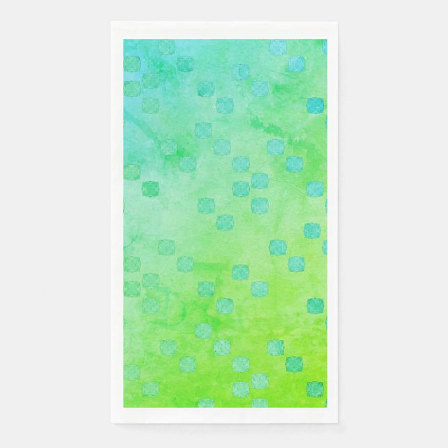 Serviette En Papier Vert et bleu Pois contemporain Motif (Devant)