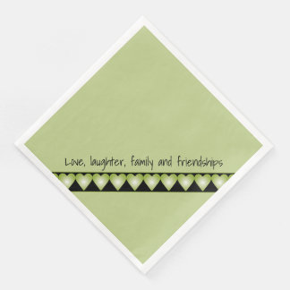 Serviette En Papier Vert et noir Mignon Designer