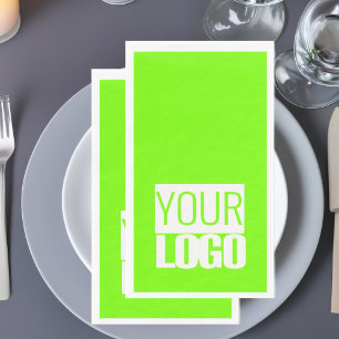Serviette En Papier vert fluorescent - ajoutez vos serviettes de logo