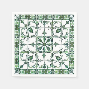 Serviette En Papier Vert, marocain, mosaïque,