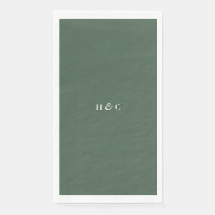 Serviette En Papier Vert moderne Sage Moss Plain Mariage simple