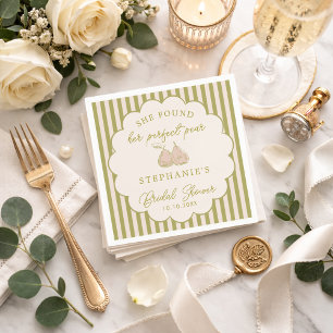 Serviette En Papier Vert sauge Rose Prépa Parfaite Mariage de rêve Thè