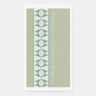 Serviette En Papier Vert Turquoise bleu floral