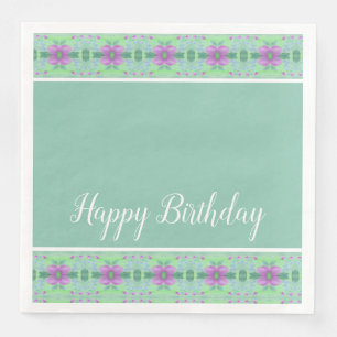 Serviette En Papier Vert turquoise Et Violet