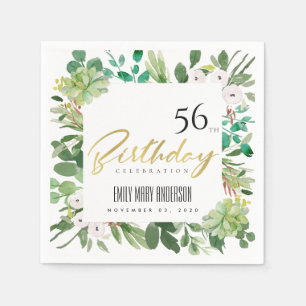 SERVIETTE EN PAPIER VERT WREATH FOLIAGE WATERCOLOR TOUT ÂGE ANNIVERSAI