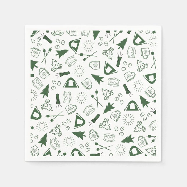 Serviette en papier verte Camp Bachelorette (Devant)