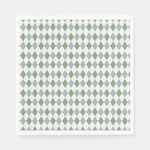 Serviette En Papier Verte et Jacquard Taupe Motif-Élégant Versatile