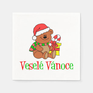 Serviette En Papier Vesele Vanoce Tchèque Ours de Noël