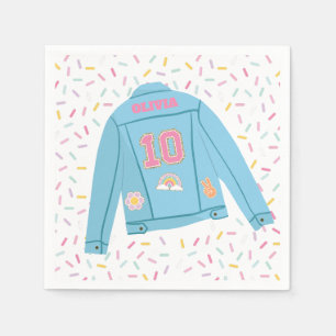 Serviette En Papier Veste en jean Patch Preppy 10e anniversaire