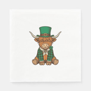 Serviette En Papier Vêtement rétro design Clover Irlandais Vache Highl