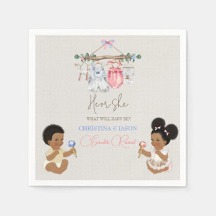 Serviette En Papier Vêtements de bébé révélation du sexe Ivoire Rose B