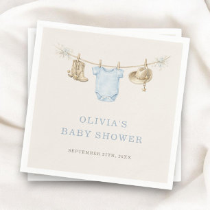 Serviette En Papier Vêtements de Petit Cow-boy sur Corde à Linge Baby 
