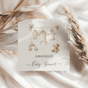 Serviette En Papier Vêtements et Jouets Bébé Beige Baby Shower