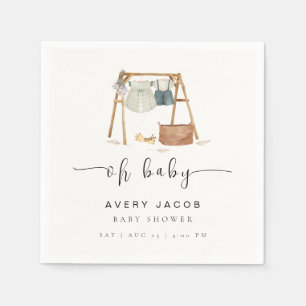Serviette En Papier Vêtements minimalistes de Baby shower Boho neutres