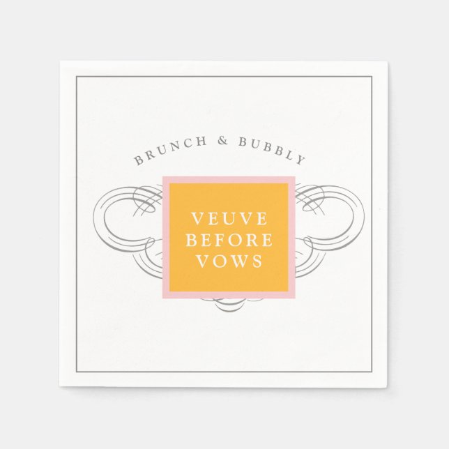 Serviette En Papier Veuve Avant Vows Brunch Fête de la Mariée (Devant)