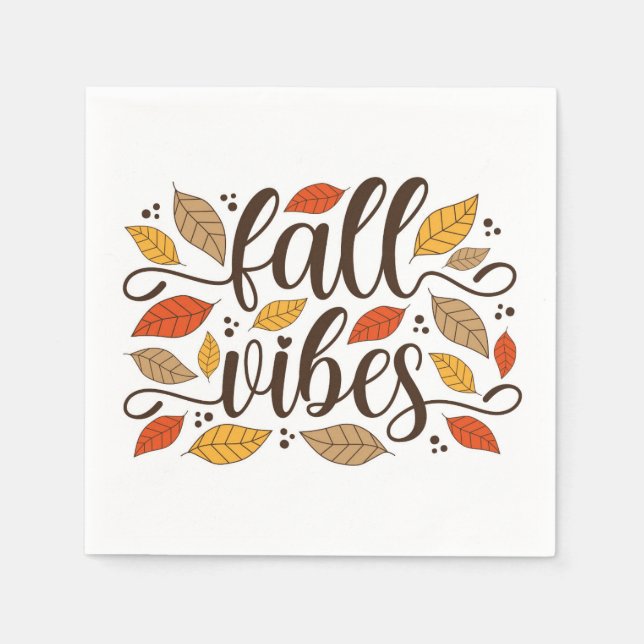 Serviette En Papier Vibes d'automne (Devant)