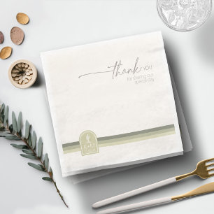 Serviette En Papier Vibes du désert Merci Mariage Sage ivoire ID1019