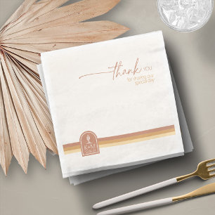 Serviette En Papier Vibes du désert Merci Mariage Terra Cotta ID1019