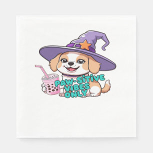 Serviette En Papier Vibes Paw seulement - Chien mignon avec thé à bull