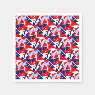 Serviette En Papier Vibes positives Bleu rouge blanc