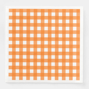 Serviette En Papier Vichy Orange