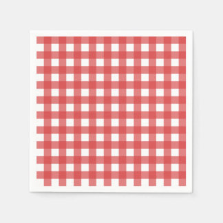 Serviette En Papier Vichy Rouge