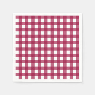 Serviette En Papier Vichy Rouge Cerise