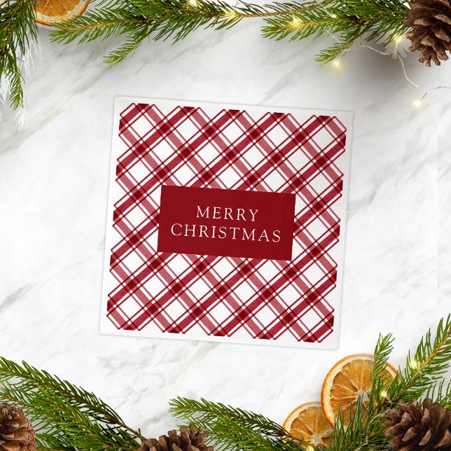 Serviette En Papier Vichy rouge et blanc (Red and White Buffalo Check Napkins
)