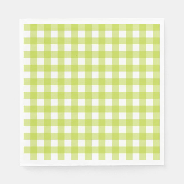 Serviette En Papier Vichy Vert pomme (Devant)