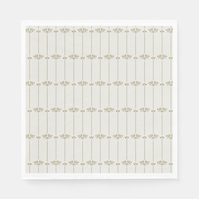 Serviette En Papier Victorian Botanical Traditional Stripes (Devant)