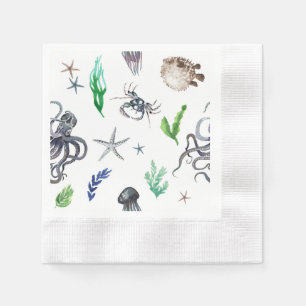 SERVIETTE EN PAPIER VIE MARINE