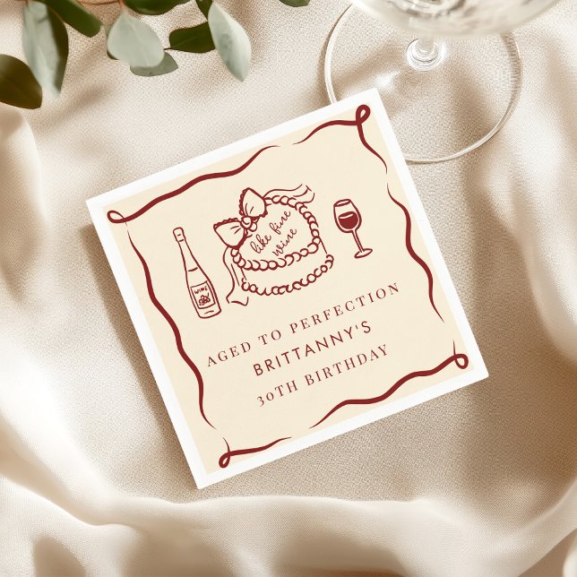 Serviette En Papier Vieilli À La Perfection Comme Du Vin Fin Anniversa (Créateur téléchargé)