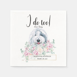 Serviette En Papier Vieux anglais Sheepdog Chien Mariage Cocktail Napk