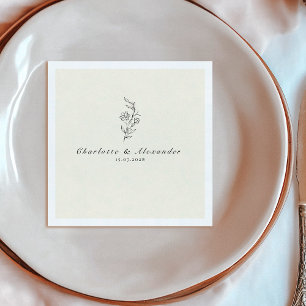 Serviette En Papier Vieux argent Mariage ivoire