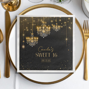 Serviette En Papier Vieux Hollywood Lustres Glam Sweet 16 ID1108