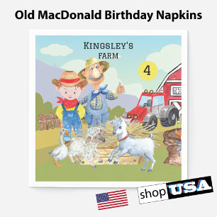 Serviette En Papier Vieux MacDonald's élevage de cochons personnalisé