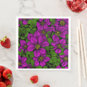 Serviette En Papier Vigne de clématite rose