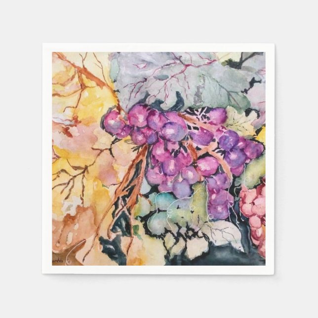 Serviette En Papier Vigne de raisins (Devant)