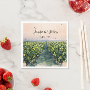 Serviette En Papier Vignoble rustique Destination Italie Mariage