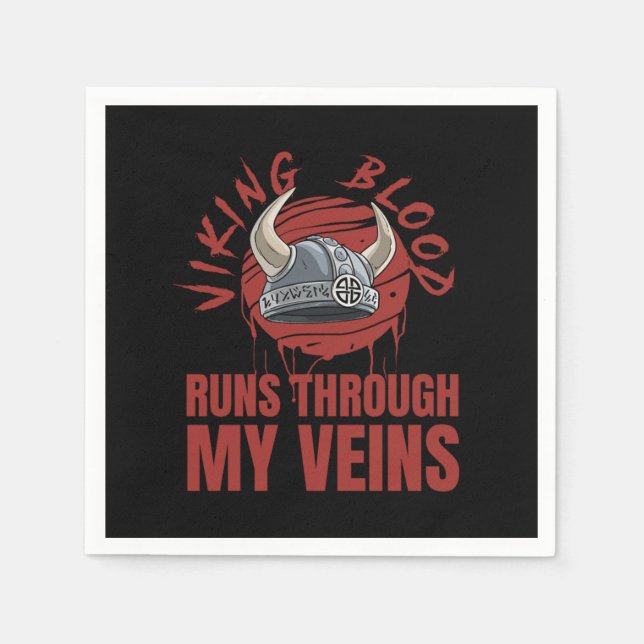 Serviette En Papier Viking Blood Vikings Nordic (Devant)