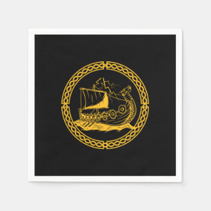 Serviette En Papier Viking Ship Guerrier Valhalla Norse Mythologie Cad