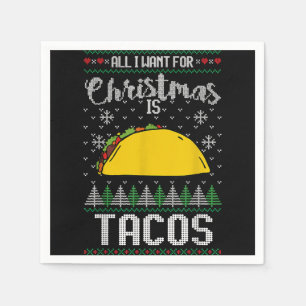 Serviette En Papier Vilain cadeau de Noël Taco Lover Tout ce que je ve