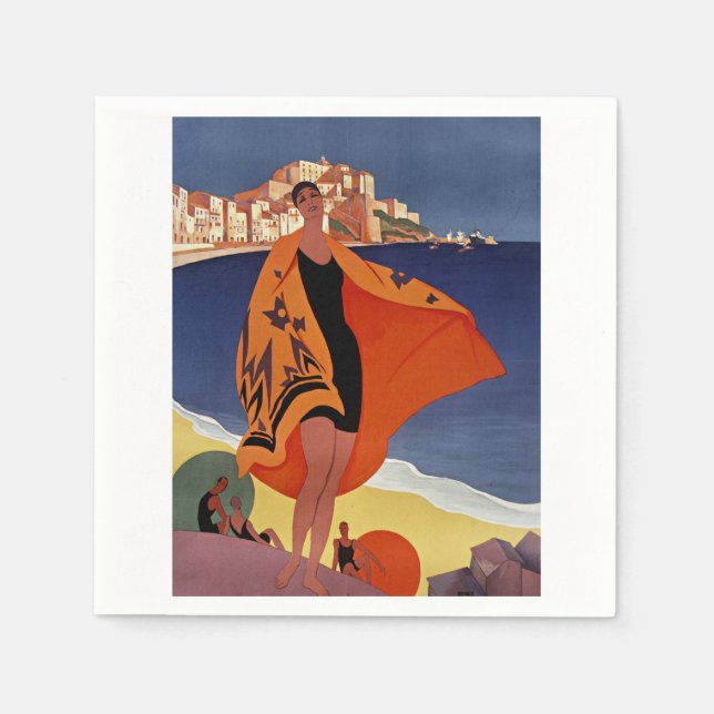 Serviette En Papier Ville de Calvi en Haute-Corse, France (Devant)