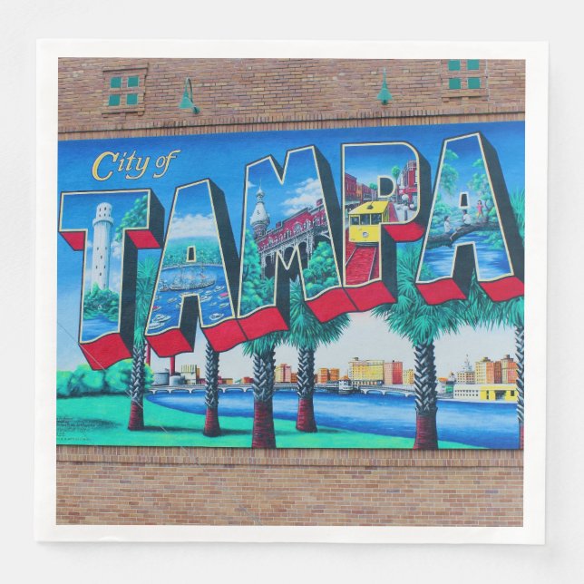 Serviette En Papier Ville de Tampa, Floride (Devant)