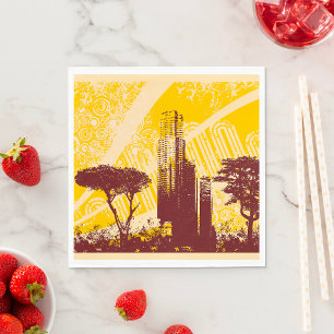 Serviette En Papier Ville Grunge