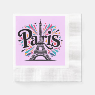 Serviette En Papier Ville lumière : Téméraire Paris Typographie Art