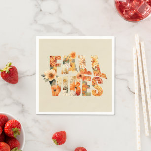 Serviette En Papier Villes d'automne Aquarelle fleur sauvage feuille a