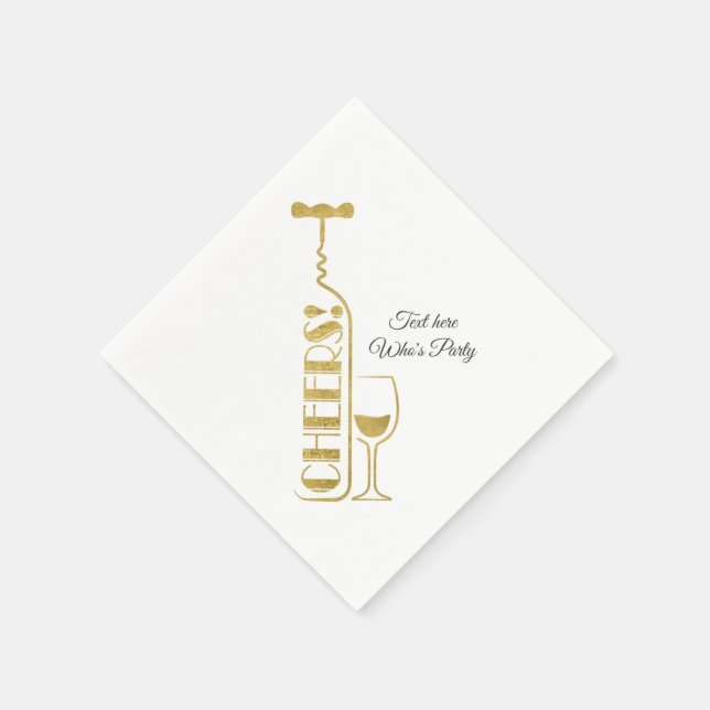 Serviette En Papier vin, anniversaire adulte, mariage, (Coin)